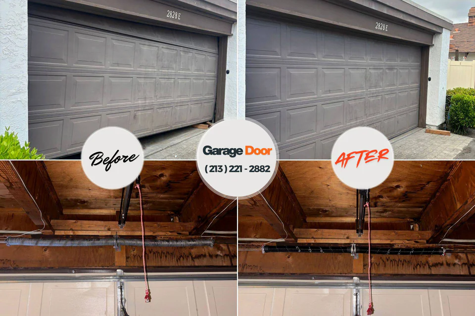 Before and after: garage door company Opelousas, LA